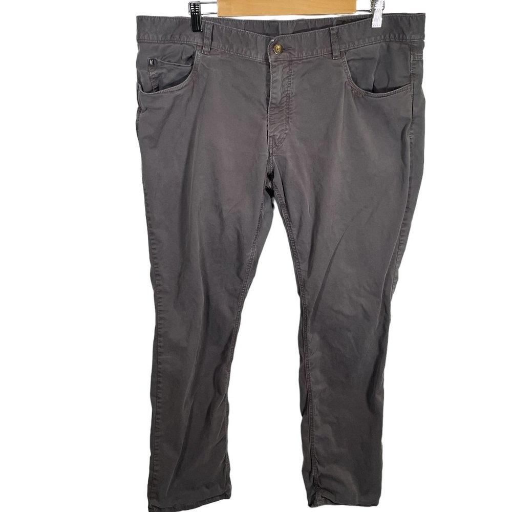 Linksoul Chino Pants Mens Size 40L Gray Golf Pockets Cotton Spandex